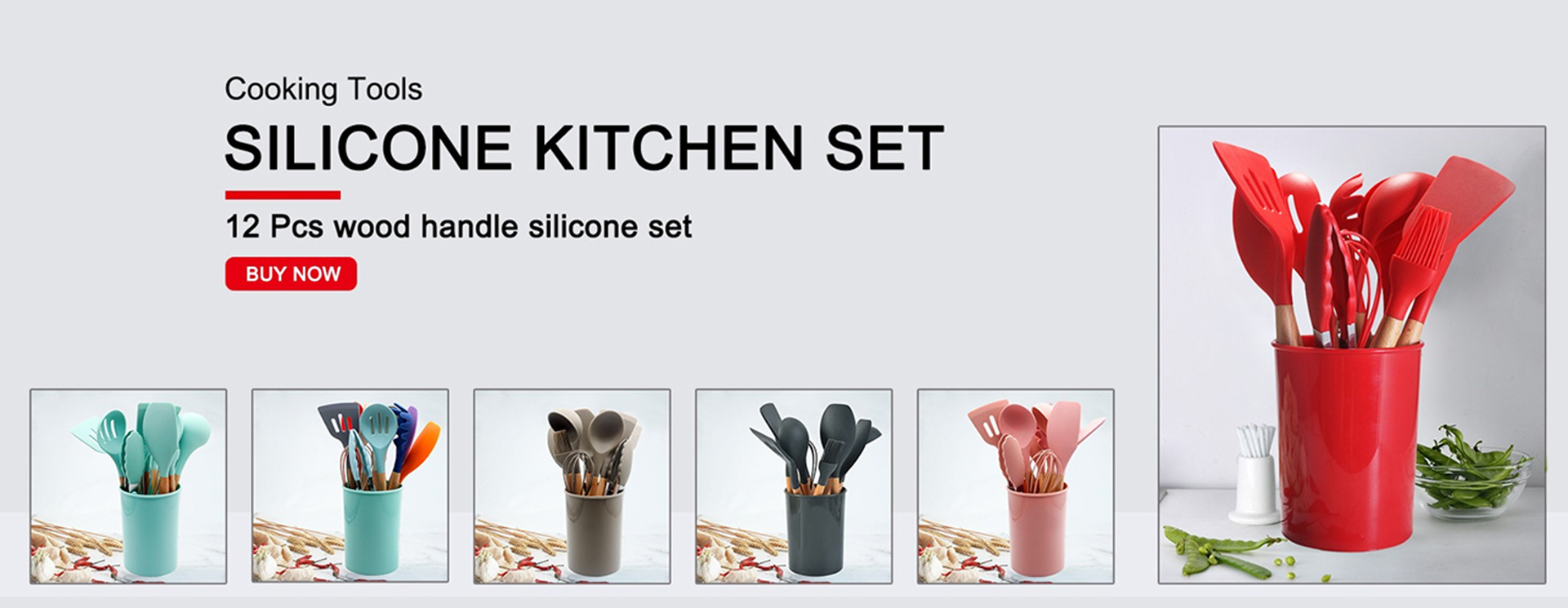 12 piece silicone kitchenware set